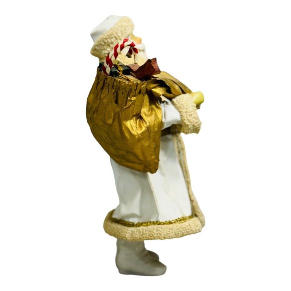 Clothtique by Possible Dreams Vintage 1988 Santa Figurine in White Coat 10" EUC - Picture 6 of 10